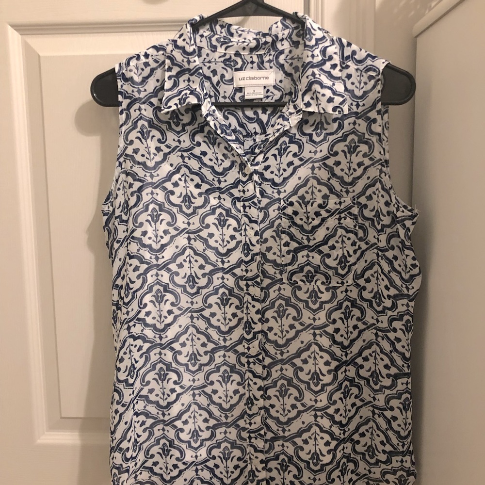 Blue printed blouse